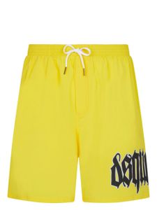 DSQUARED2 short de bain à logo imprimé - Jaune