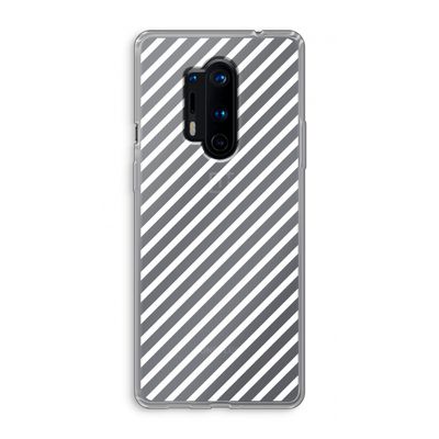 Strepen zwart-wit: OnePlus 8 Pro Transparant Hoesje