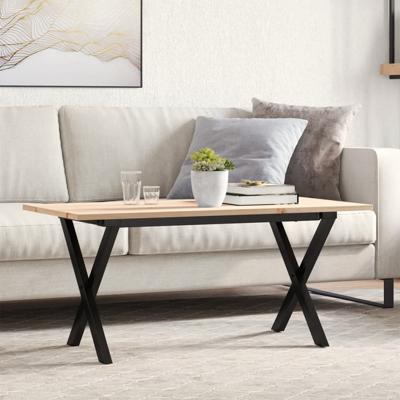 Salontafel X-frame 90x40x45 cm massief grenenhout en staal