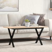 Salontafel X-frame 90x40x45 cm massief grenenhout en staal