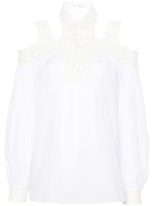 Ermanno Scervino blouse en coton à fleurs brodées - Blanc