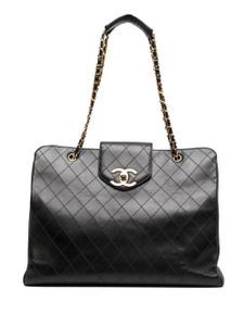 CHANEL Pre-Owned sac porté épaule Jumbo Super Model (1992) - Noir