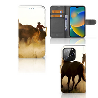 iPhone 14 Pro Telefoonhoesje met Pasjes Design Cowboy