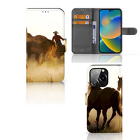 iPhone 14 Pro Telefoonhoesje met Pasjes Design Cowboy - thumbnail