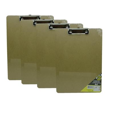 Benson Klembord - 6x stuks - A4 - hout - clipboard met papierklem - 23 cm