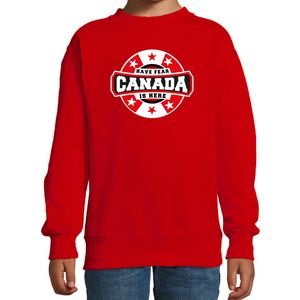 Have fear Canada is here / Canada supporter sweater rood voor kids