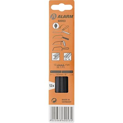 12-delige set zaagbladen voor metaal, fijn 32TPI L. 190mm Alarm Werkzeuge 56060053