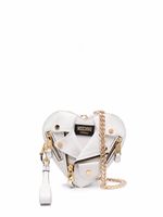 Moschino sac à bandoulière Heart Biker en cuir - Blanc