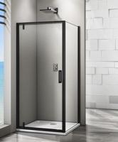 Douchecabine Iduna Vierkant Draaideur 80x80x200cm Helder Glas Mat Zwart