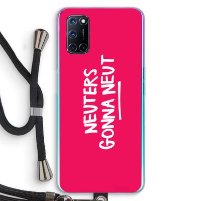 Neuters (roze): Oppo A72 Transparant Hoesje met koord