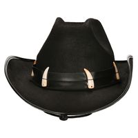 Atosa Carnaval verkleed Cowboy hoed Nevada - zwart - volwassenen - Western thema   -