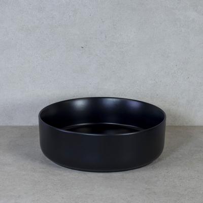 HR Badmeubelen Note waskom - 37x12cm - opbouw - keramiek - zwart mat 10401054