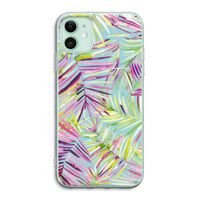 Tropical Palms Blue: iPhone 11 Transparant Hoesje
