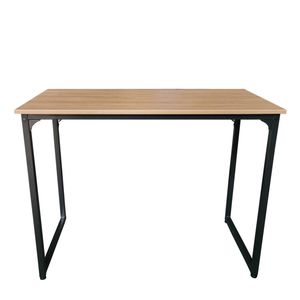 Bureau Stoer Laptoptafel Computertafel Industrieel Zwart Metaal Lichtbruin Hout