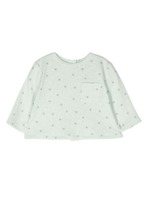 Knot blouse à poche poitrine - Vert