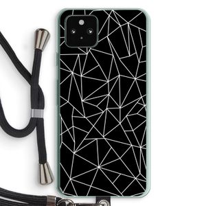 Geometrische lijnen wit: Pixel 5a 5G Transparant Hoesje met koord