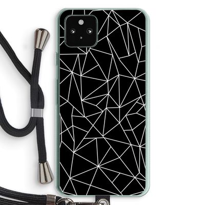 Geometrische lijnen wit: Pixel 5a 5G Transparant Hoesje met koord