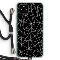 Geometrische lijnen wit: Pixel 5a 5G Transparant Hoesje met koord