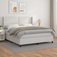 Boxspring met matras kunstleer wit 180x200 cm Boxspring met matras kunstleer wit 180x200 cm