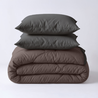 Sale: -40% | Wasbaar Lazy Dekbed Zonder Overtrek - Zonder Overtrek - Double Face - Bruin Antraciet - Dekbed-Discounter.nl