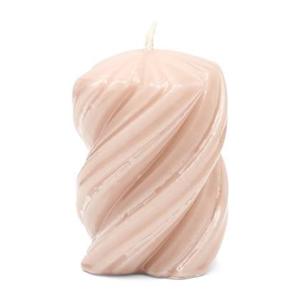 Riviera Maison - Twisted Pillar Candle pink 6,5x9 - Roze