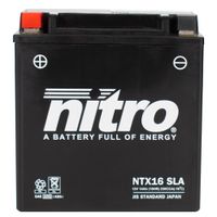 NITRO Gesloten batterij onderhoudsvrij, Batterijen voor motor & scooter, NTX16-SLA