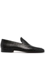 Magnanni mocassins à effet peau de crocodile - Noir