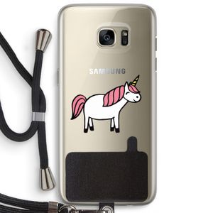 Eenhoorn: Samsung Galaxy S7 Edge Transparant Hoesje met koord