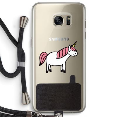 Eenhoorn: Samsung Galaxy S7 Edge Transparant Hoesje met koord