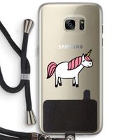 Eenhoorn: Samsung Galaxy S7 Edge Transparant Hoesje met koord