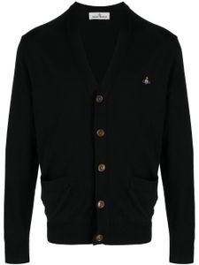 Vivienne Westwood cardigan en maille à logo brodé Orb - Noir