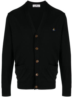 Vivienne Westwood cardigan en maille à logo brodé Orb - Noir