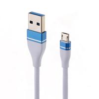 Nylon Weave stijl USB naar micro USB Data Sync oplaadkabel kabel lengte: 1M voor Galaxy Huawei Xiaomi LG HTC en andere smartphones (wit)