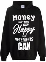 VETEMENTS hoodie à imprimé graphique - Noir