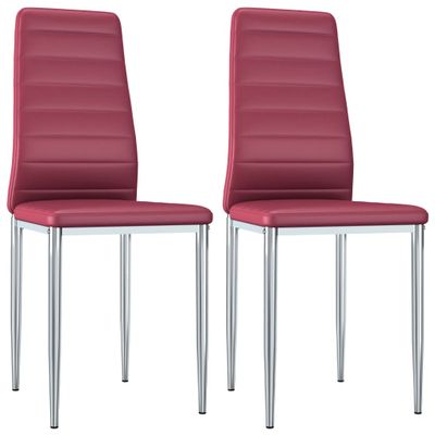 vidaXL Eetkamerstoelen 2 st kunstleer rood