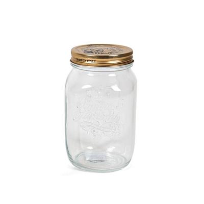 Bormioli Rocco keuken voorraadpotten - met schroefdop - glas - 1 liter - 10 x 18 cm