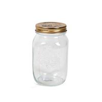 Bormioli Rocco keuken voorraadpotten - met schroefdop - glas - 1 liter - 10 x 18 cm