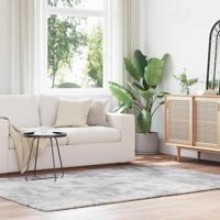 VidaXL Hoogpolig vloerkleed navarra 160x230 cm polyester zilvergrijs