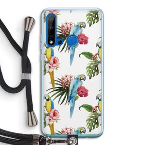 Kleurrijke papegaaien: Huawei P20 Lite (2019) Transparant Hoesje met koord