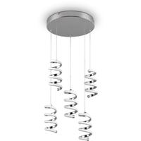 LED Hanglamp - Hangverlichting - Trion Lala - 8W - Natuurlijk Wit - 4000K - 5-lichts - Rond - Chroom - Metaal - thumbnail