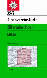 Wandelkaart 35/2 Alpenvereinskarte Zillertaler Alpen - Mitte | Alpenve