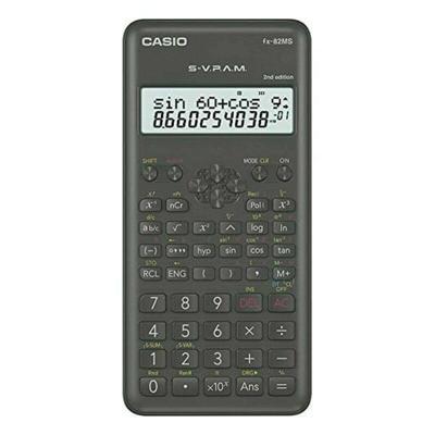 Wetenschappelijke rekenmachine Casio FX-82 MS2 Zwart Donker grijs Plastic