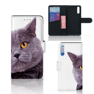 Huawei P20 Telefoonhoesje met Pasjes Kat