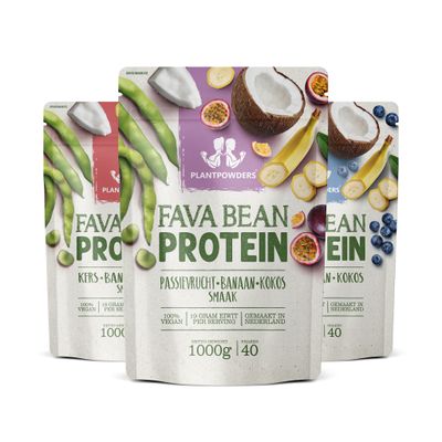 Voordeelbundel (3x 1000g FAVA) Passievrucht/Banaan/Kokos Passievrucht/Banaan/Kokos Chocolade/Banaan/Kokos