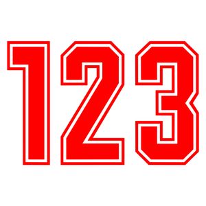 Keyline Style Red Flock Numbers