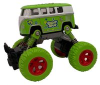 Big Wheels World monstertruck pull back 11,5 cm staal groen - thumbnail