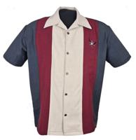 Steady Atomic Mad Men Shirt Charcoal Burgundy Stone-XL