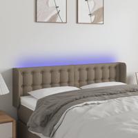 Hoofdbord LED 147x16x78/88 cm stof taupe