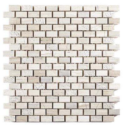 Natural Touch White Wood mozaiek 23x23 mm beige mat