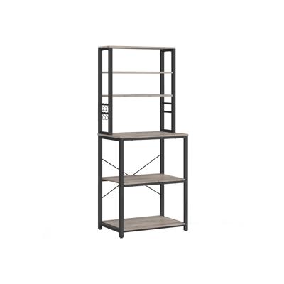 Keukenplank met planken en haken, Grijs + Zwart